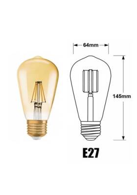 Osram Ledvance Osram Ledvanc e - LEDISON 4W/824 230VFILGD E274X1 Sarı Rustik Ampul - 2