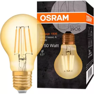 Osram Ledvance Vintage 1906 GLOBE 6.5 W/55W 2400K Sarı Işık E27 Rustik Ampul - 1