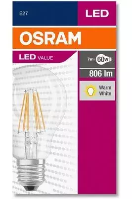 Osram Value Cla60 7W 827 E27 Filamanlı LED Ampul - 2