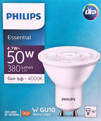 Philips Essential Gu10 Duy 4000k Günışığı 4.7 Watt 380 Lumen Led Ampul - 2